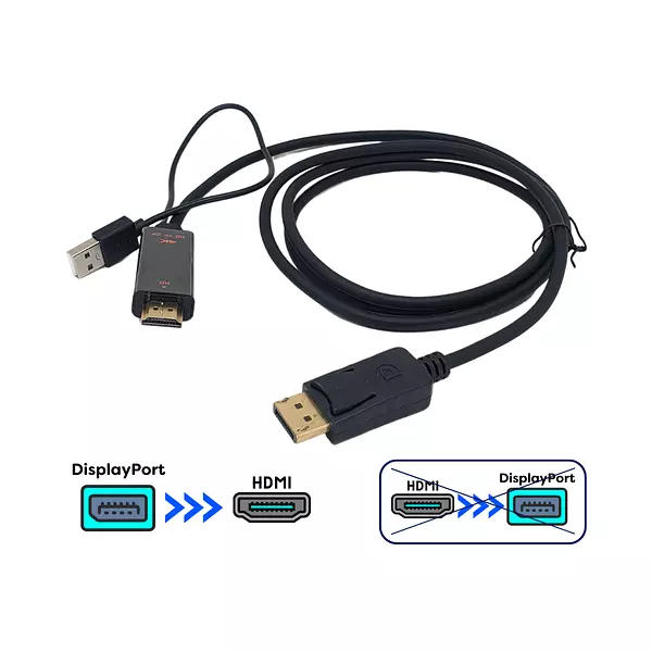 Cable Hdmi A Displayport 1.5 Metros