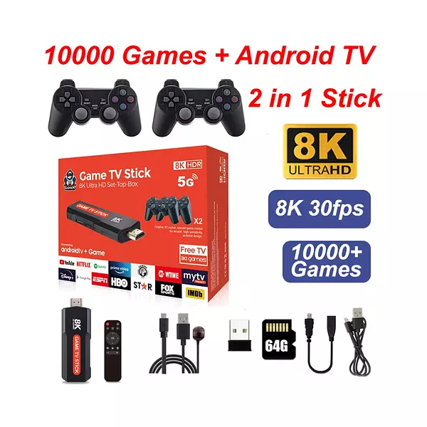 Game Tv Stick Q9 8k Hdr 5g Android Tv + Game