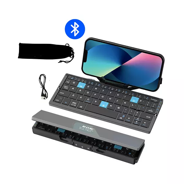 Mini Teclado Bluetooth Plegable Con Soporte Magnético