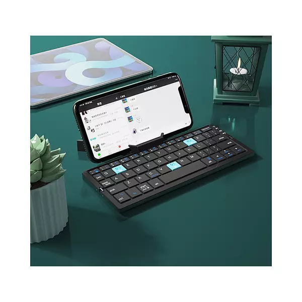 Mini Teclado Bluetooth Plegable Con Soporte Magnético