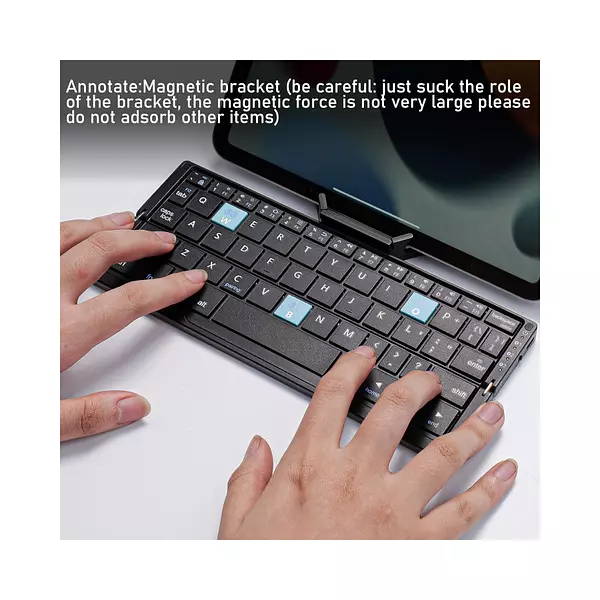 Mini Teclado Bluetooth Plegable Con Soporte Magnético