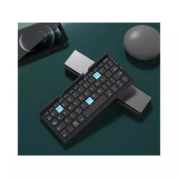 Mini Teclado Bluetooth Plegable Con Soporte Magnético