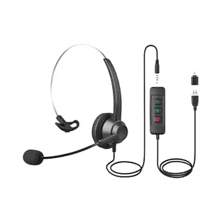 Auriculares Call Center Con Conexión 3.5 Mm + Usb + Tipo C