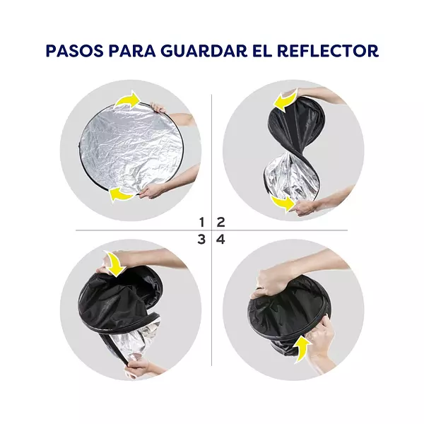 Flex Reflector Luz 110cm Flash 5 En 1 Para Fotografia