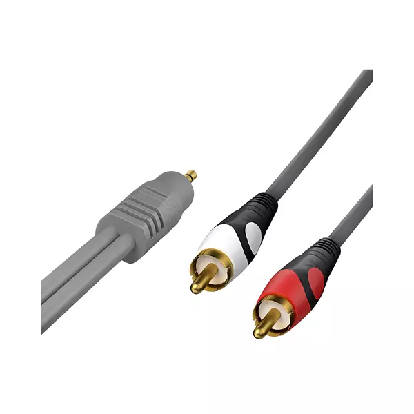 Cable De Audio Plug 3.5 Mm A 2 Rca En Color Gris