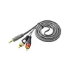 Cable De Audio Plug 3.5 Mm A 2 Rca En Color Gris