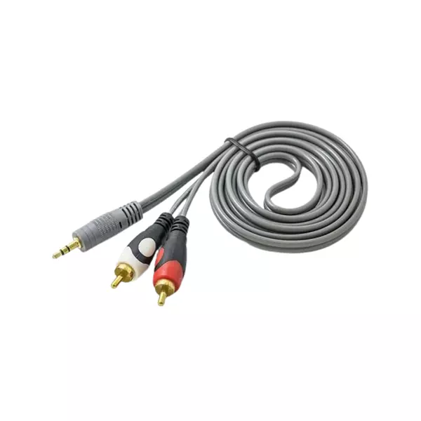 Cable De Audio Plug 3.5 Mm A 2 Rca En Color Gris