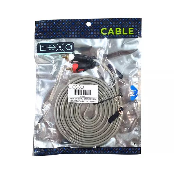 Cable De Audio Plug 3.5 Mm A 2 Rca En Color Gris