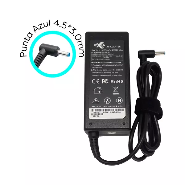 Cargador Para Hp 19,5v 2,31a Punta Azul 4,5 * 3,0