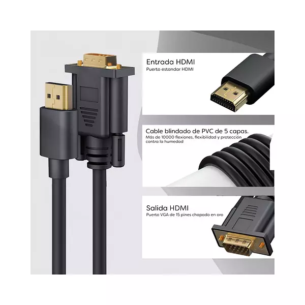 Cable Hdmi A Vga 1,8 Metros