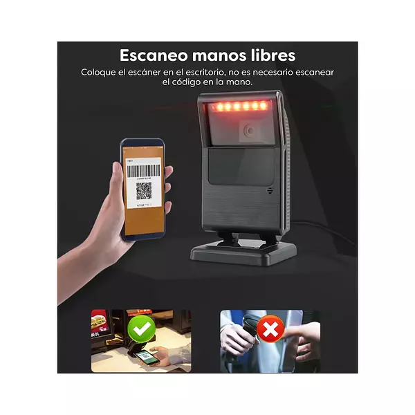 Escáner De Código De Barras Omnidireccional 2d Qr Gx-8300