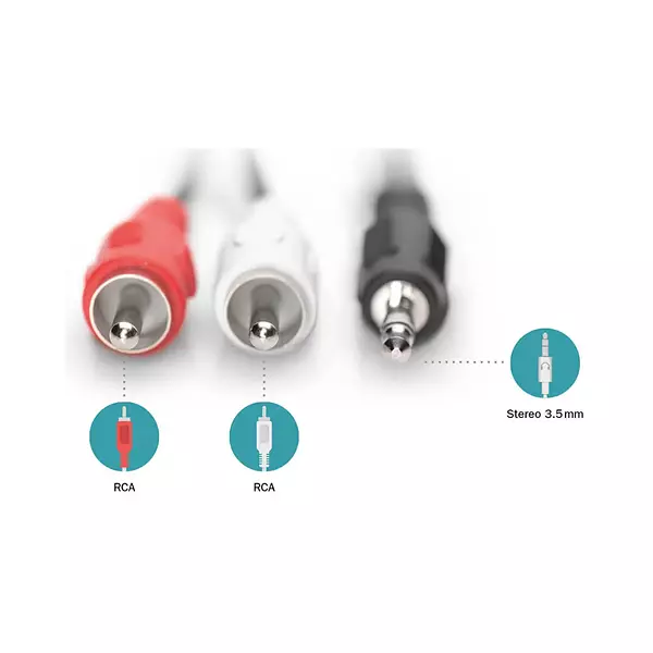 Cable Plug 3,5 A 2 Rca Sonido 1,5 Metros