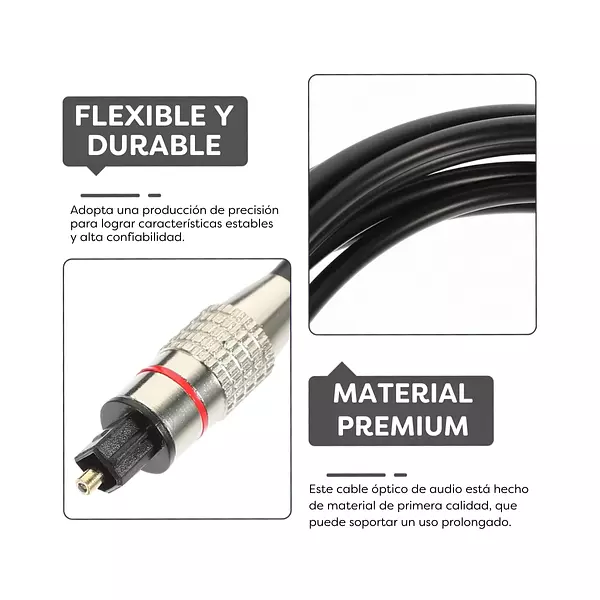 Cable De Fibra Audio Óptico Digital