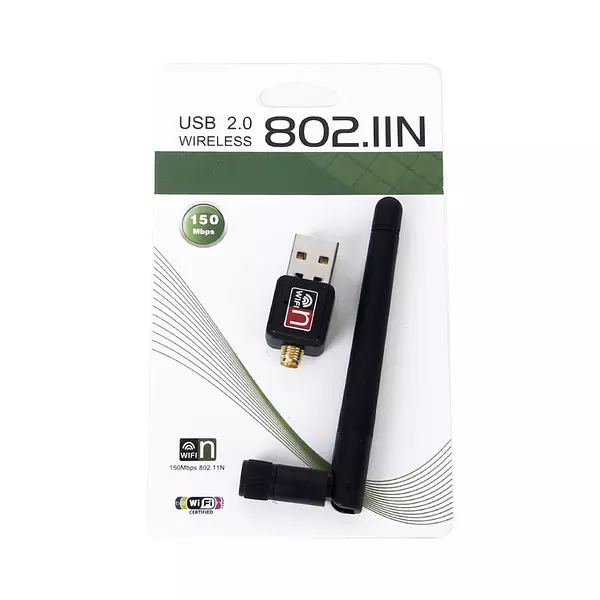 Adaptador Wifi Usb 150m 802.Iin + Antena