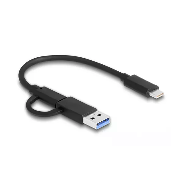 Cable Dual Tipo C A Usb 3.0 A Y Tipo C 20cm