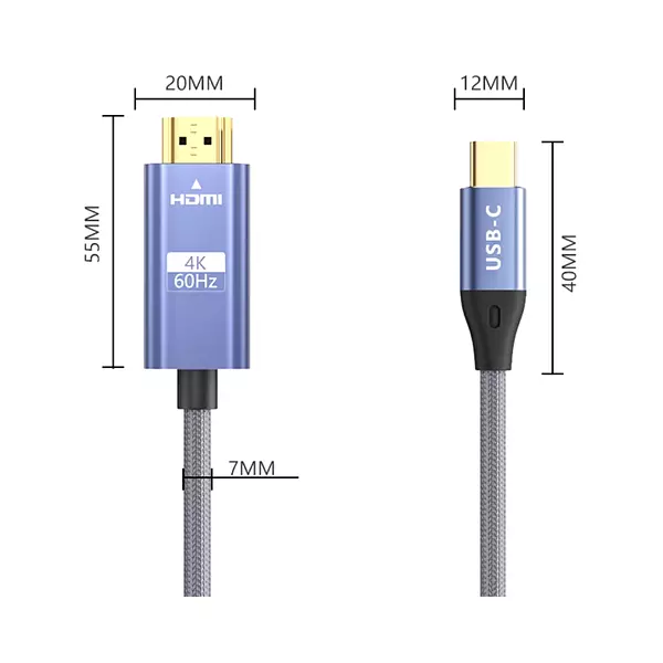 Cable Tipo C A Hdmi 1.80 Cm (4k 60hz)