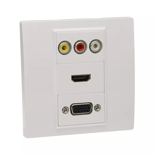 Toma De Pared Faceplate Av Hdmi Vga