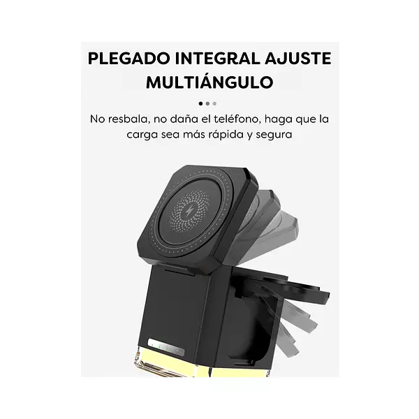 Cargador Inalámbrico Magnetico De Celular Con Lampara 3 En 1