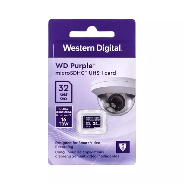 Memoria Micro Sd 32 Gb Wd Purple Para Cámara 24/7