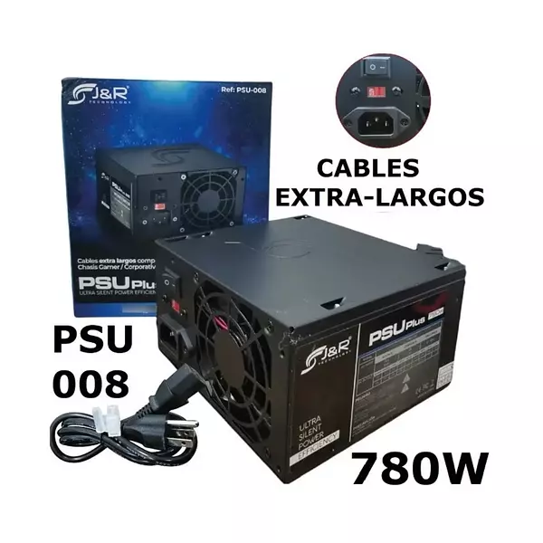 Fuente De Poder 780w Plus Cables Extendidos Cooler