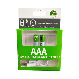 Pilas Recargables Type C 2aaa