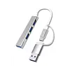 Hub 4 Puertos Usb 2.0 2 En 1 Type C+Usb