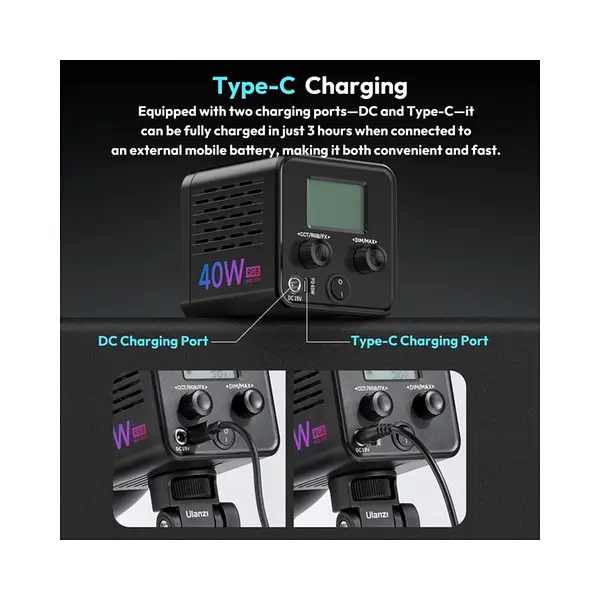 Luz Led Portátil Para Video Ulanzi Lt028 De 40 W