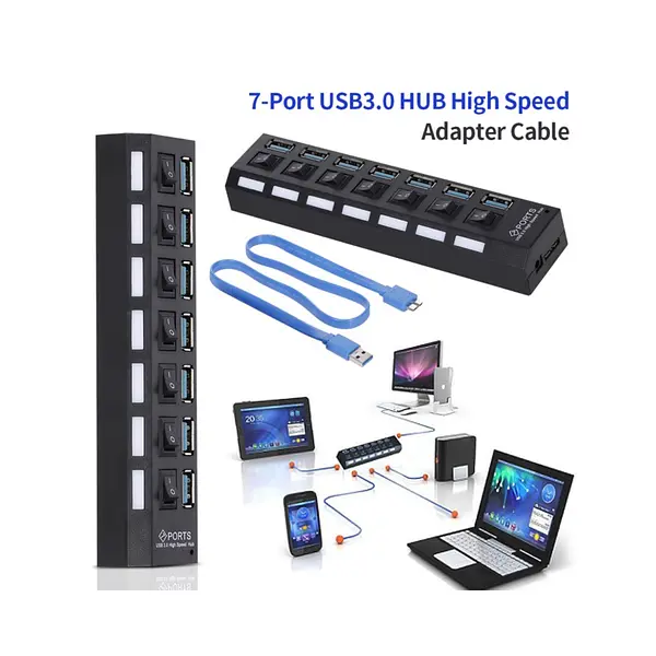 Hub Switch 7 Puertos 3.0 Y 2.0