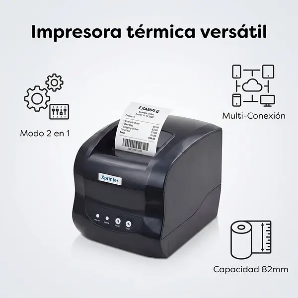 Impresora Código De Barras Y Factura Térmica Xp-365b Usb+Bt