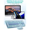 Combo Mouse Y Teclado Con Teclas Redondas Azul Inalámbrico