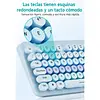 Combo Mouse Y Teclado Con Teclas Redondas Azul Inalámbrico