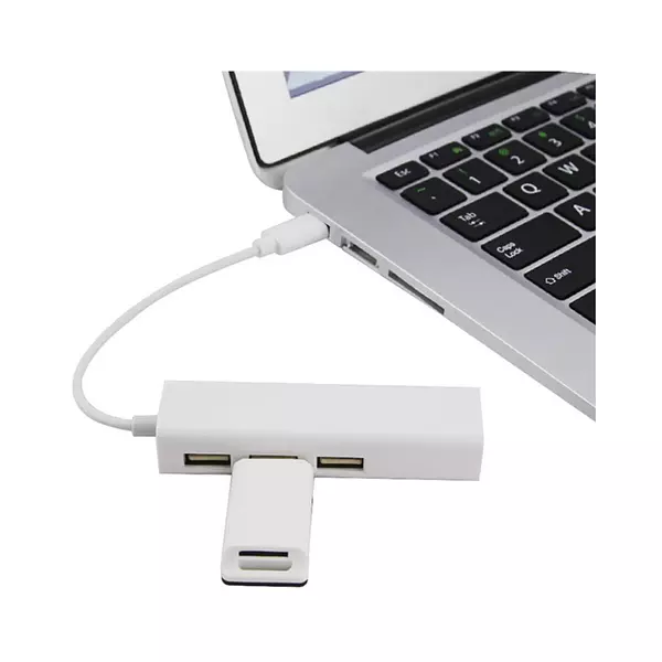 Adaptador Tipo C A Usb 3 Puertos + Lan Rj45