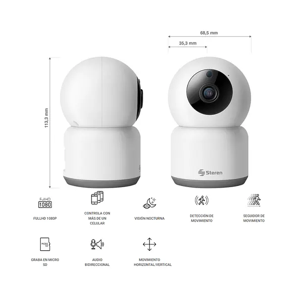 Cámara De Seguridad Wi-Fi Full Hd Robotizada