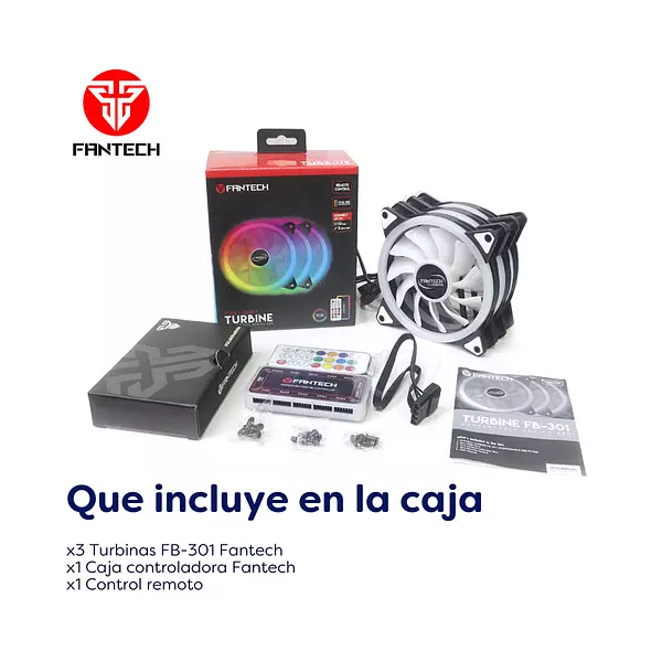 Kit De Ventiladores Fantech Turbine Fb-301 Rgb