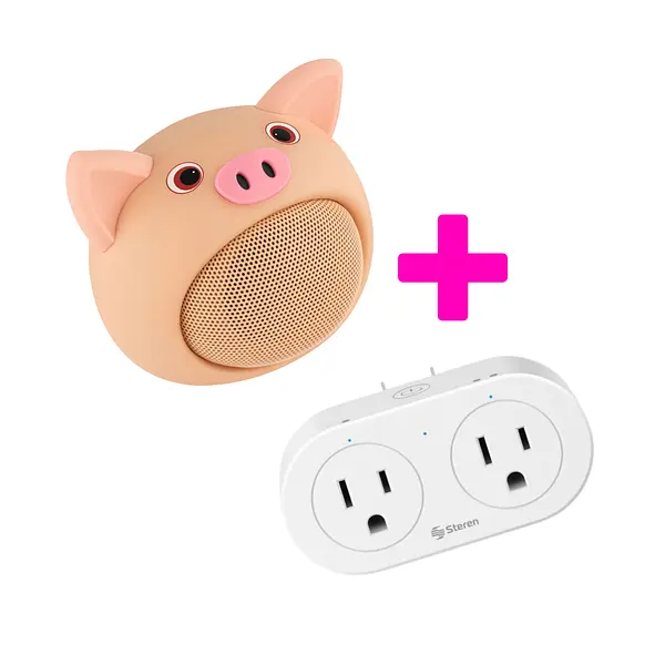 Combo Bocina Bluetooth De Puerco + Toma Corriente Wi-Fi