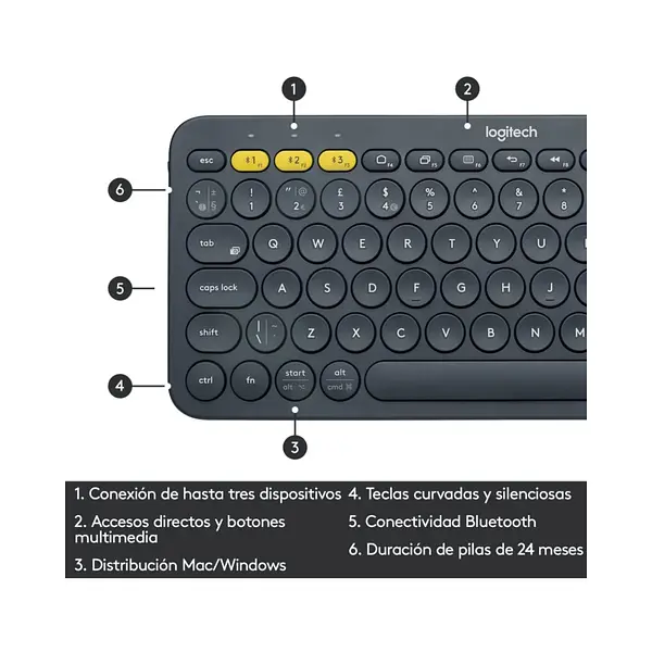 Teclado Bluetooth Multidispositivo Logitech K380