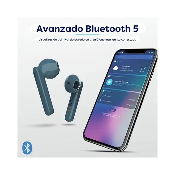 Audífonos Bluetooh Touch Trust Azul