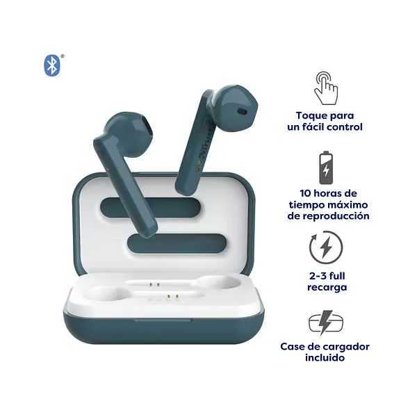 Audífonos Bluetooh Touch Trust Azul