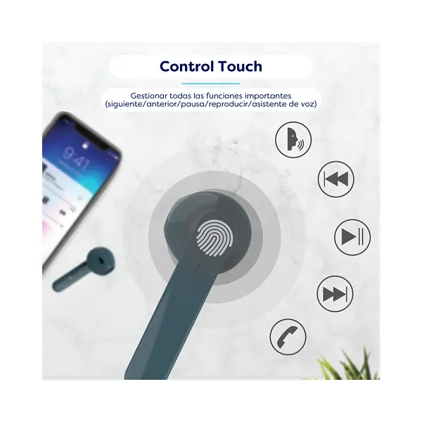 Audífonos Bluetooh Touch Trust Azul