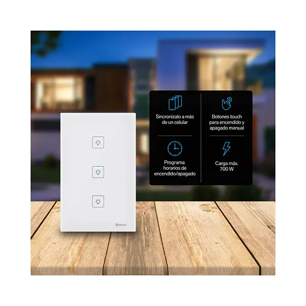 Apagador Triple Wi-Fi (Sin Neutro)