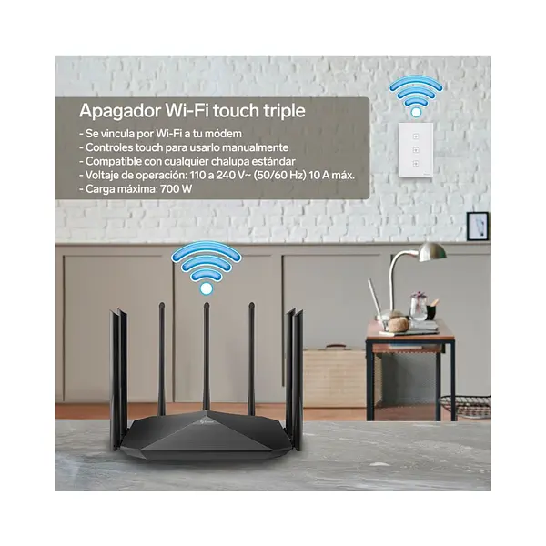 Apagador Triple Wi-Fi (Sin Neutro)