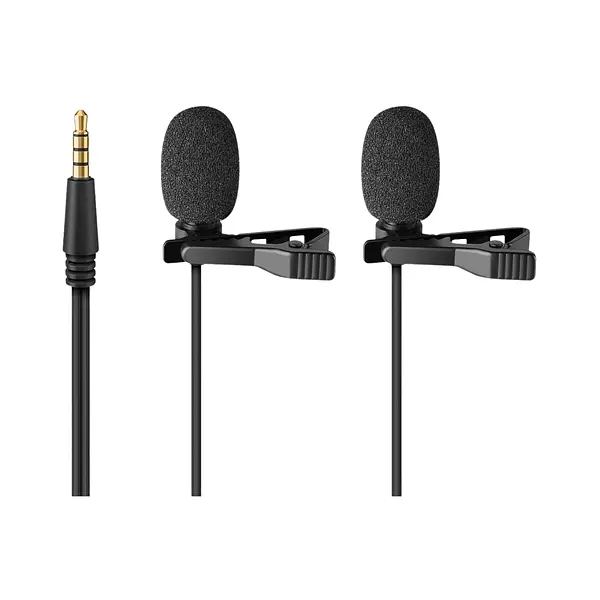 Micrófono Doble De Solapa Con Plug 3,5 Mm