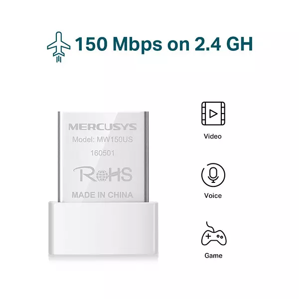 Adaptador Usb Nano Inalámbrico N150 Mercusys