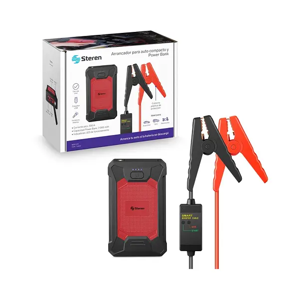 Arrancador Para Auto Compacto, Power Bank Y Linterna Led