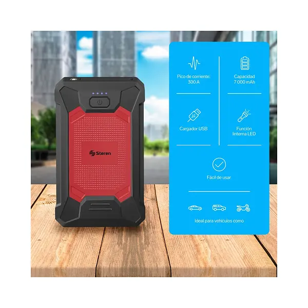 Arrancador Para Auto Compacto, Power Bank Y Linterna Led