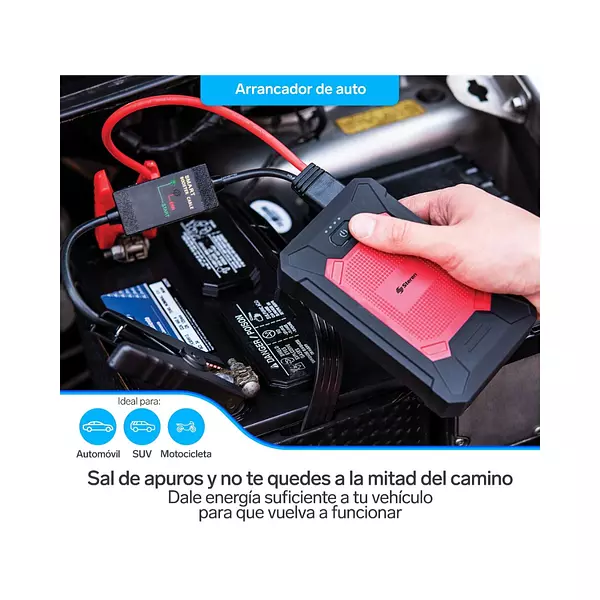 Arrancador Para Auto Compacto, Power Bank Y Linterna Led