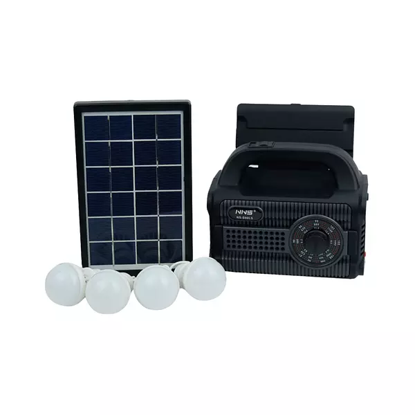 Parlante Nns Ns90ls Panel Solar + 4 Bombillos + 2 Lintenas