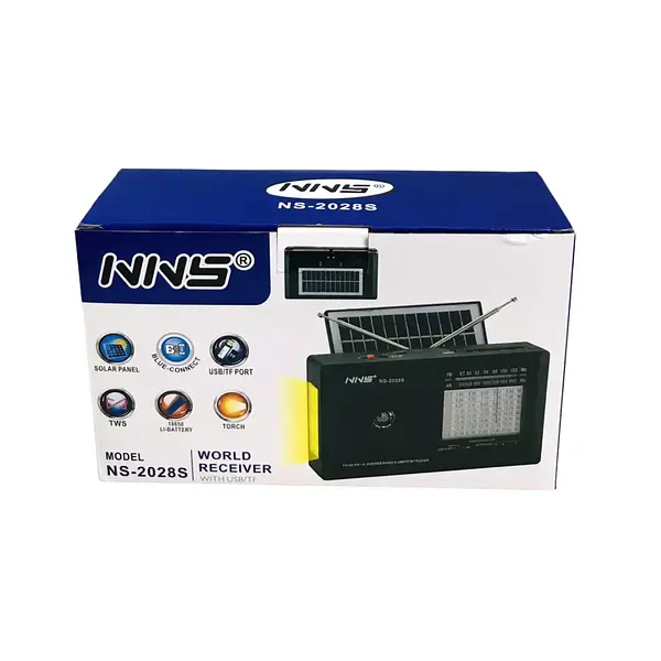 Parlante Nns Ns2028s Panel Solar + 1 Bombillo Am/Fm