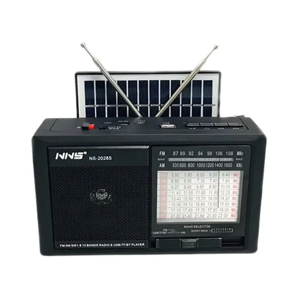 Parlante Nns Ns2028s Panel Solar + 1 Bombillo Am/Fm