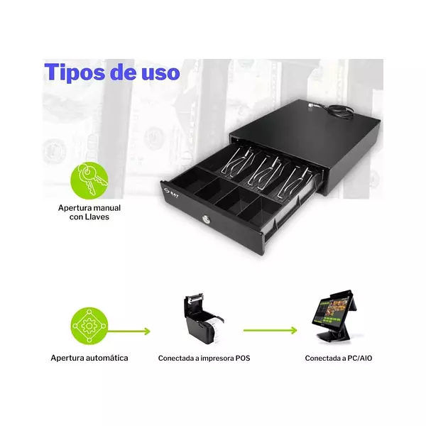 Cajon Monedero Sat Rs100 Negro